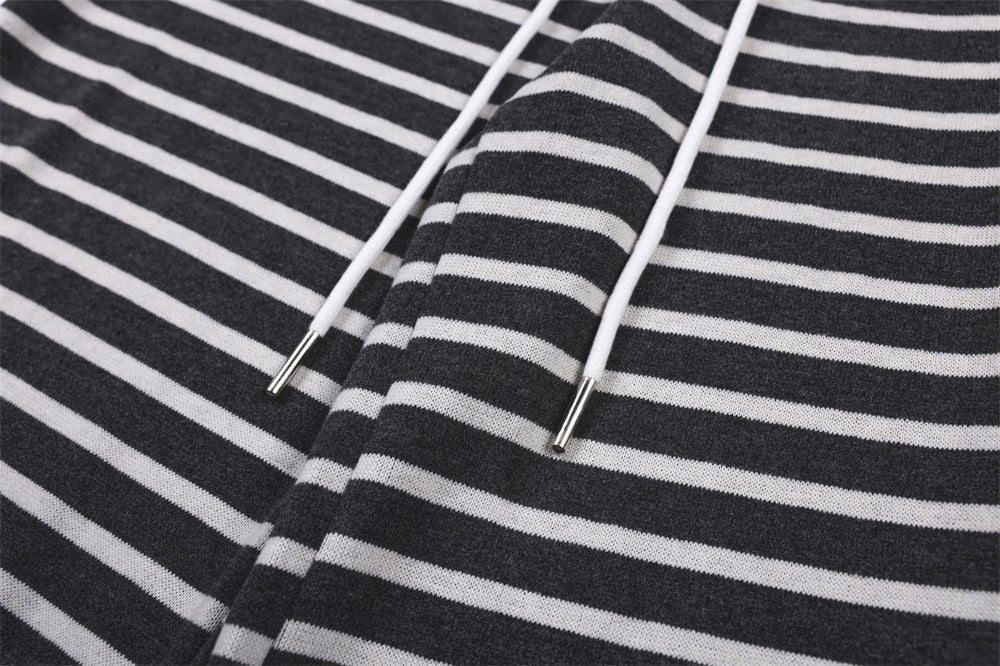 Wide-Leg Striped Pants with Colorblock Waistband – Men's Relaxed Fit