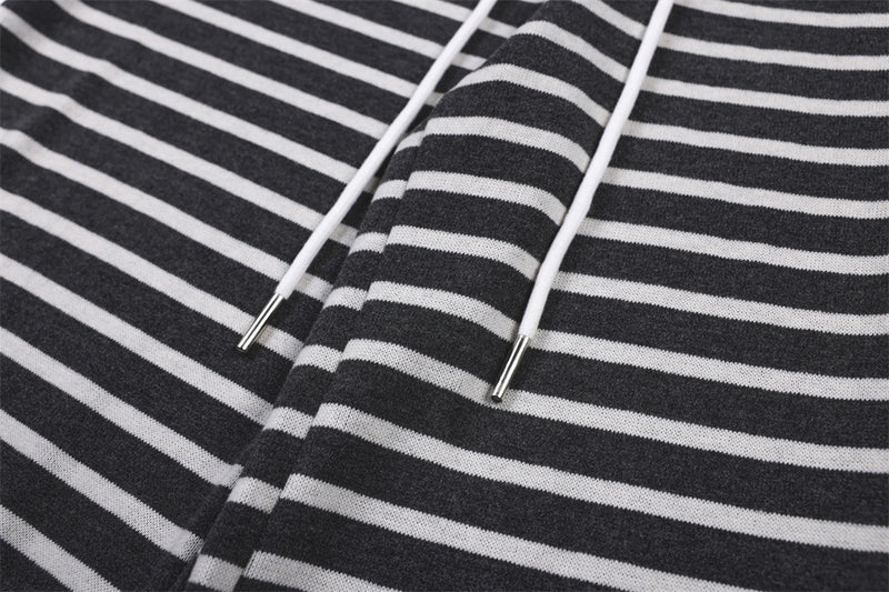 Wide-Leg Striped Pants with Colorblock Waistband – Men's Relaxed Fit