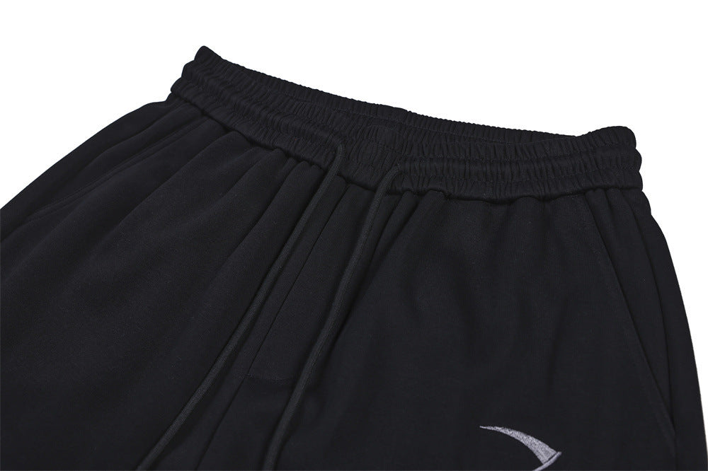 Grim Reaper Embroidered Baggy Sweatpants – Wide Leg Hip-Hop Street Pants