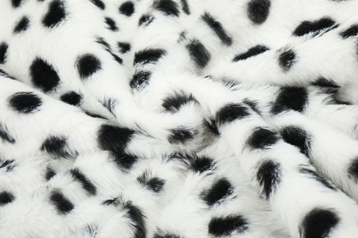 Reversible Dalmatian Faux Fur Bomber Jacket – Two-Way Wear Padded Coat