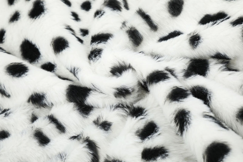 Reversible Dalmatian Faux Fur Bomber Jacket – Two-Way Wear Padded Coat