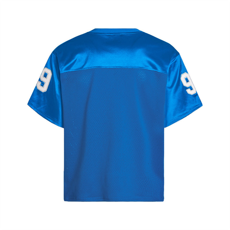 Men's V-Neck Gothic Letter Football Jersey Mesh Short-Sleeve Tee