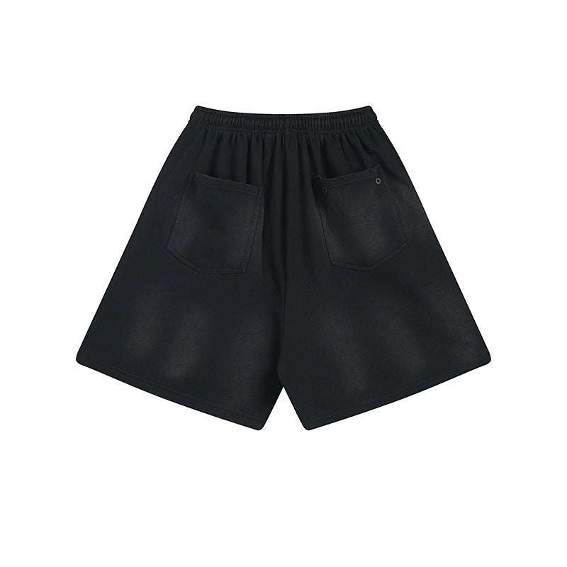 Herren Baggy Shorts im 90er-Stil – gewaschene Graphic-Sweatshorts mit Relaxed Fit und fünf Taschen