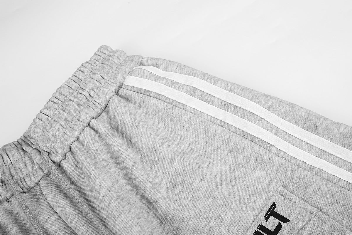 Streetwear-Jogginghose mit weitem Bein, Grafikprint & Seitenstreifen