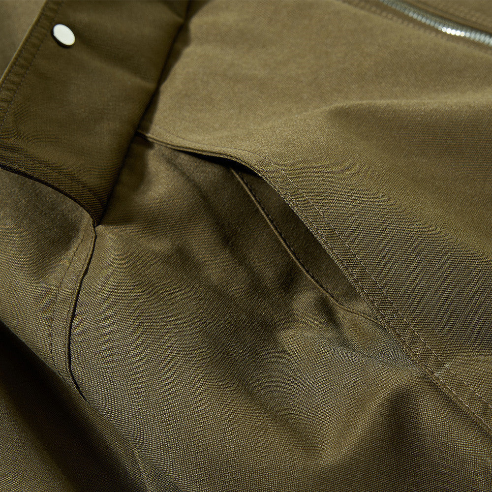 Reversible Oversized Bomber Jacket – Contrast Collar, Dual-Wear Workwear Style