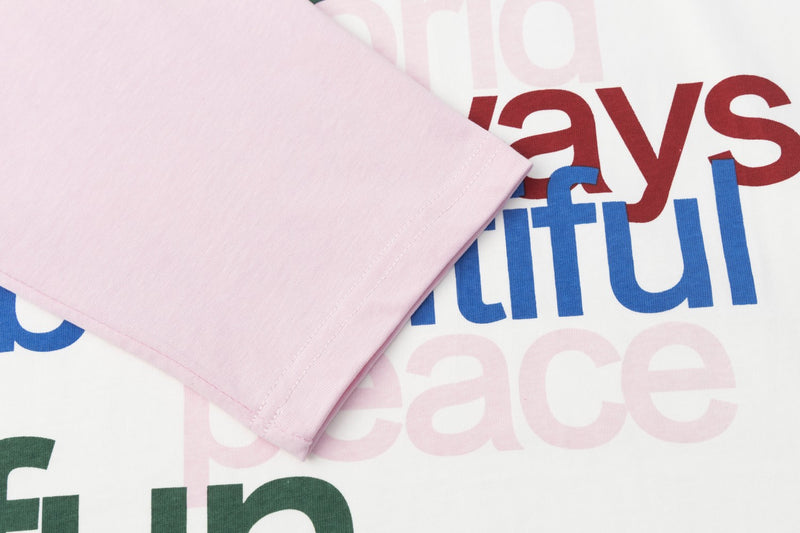 T-shirt baby tee manches longues colorblock à manches raglan, imprimé graphique – Pois et rayures