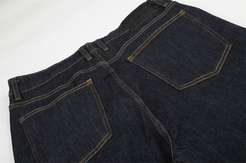 Wide-Leg Flare Jeans with Embossed Pocket Detail – Dark Indigo