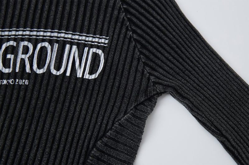 Underground Ribbed Crew Neck Sweater – Washed Slim-Fit Knit Top