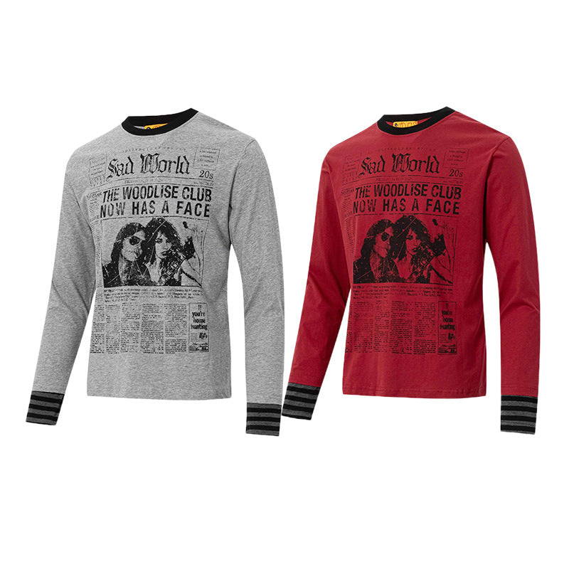 T-shirt à manches longues avec imprimé journal – Motif rock Sad World