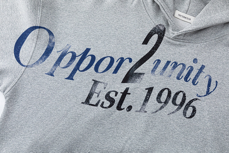 Hoodie à capuche Opportunity Est. 1996 – Motif graphique vintage américain, coupe oversize