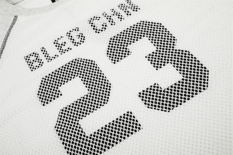Men's Long Sleeve Tee Shirts – Number 23 Mesh Graphic Raglan Top