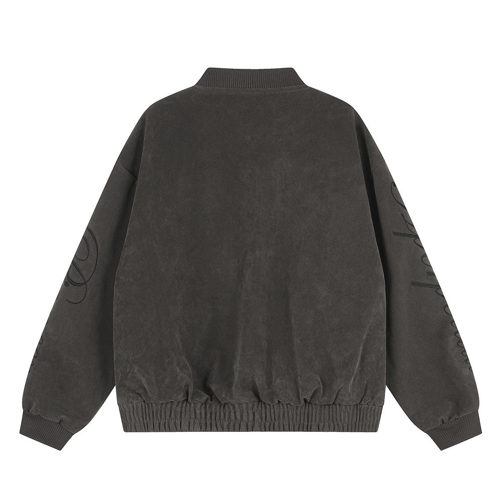Blouson bomber oversize pour homme avec broderie script et empiècements déconstruits