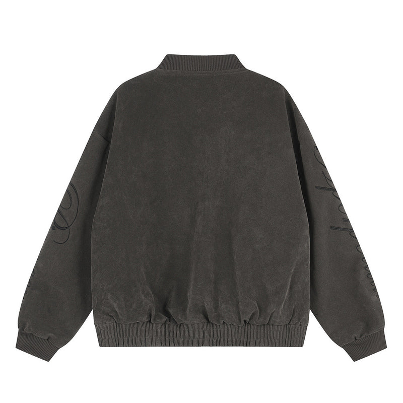 Blouson bomber oversize pour homme avec broderie script et empiècements déconstruits