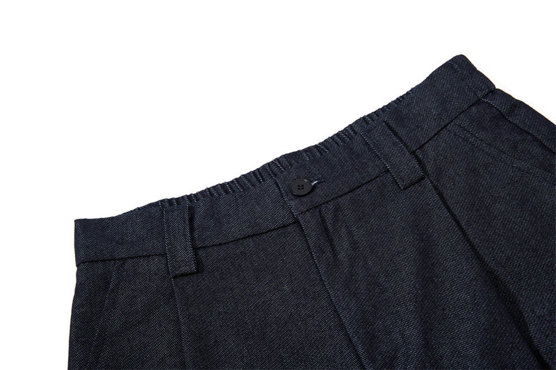 Wide-Leg Pleated Cropped Shorts with Belt – Men's Relaxed Fit