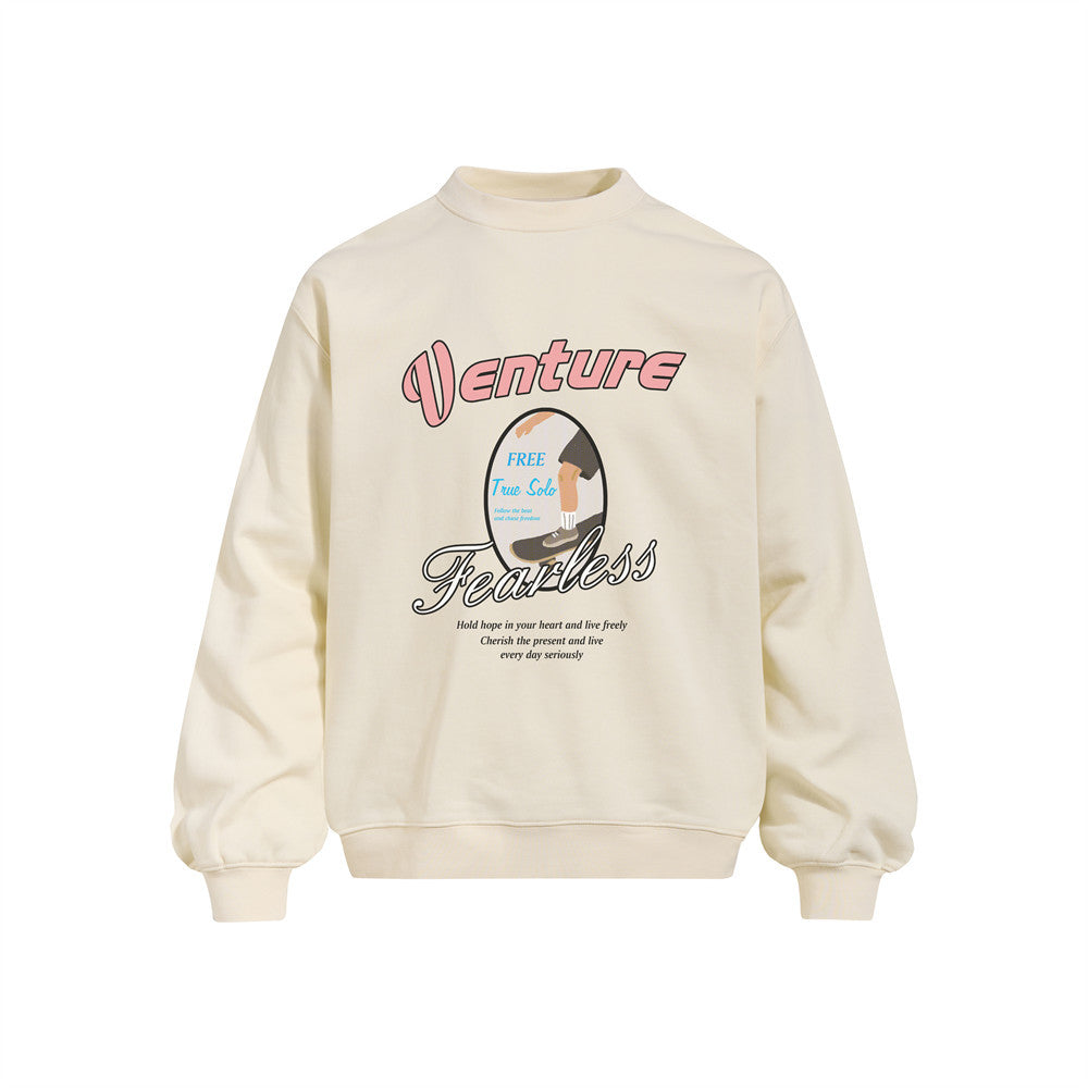 Venture Fearless Graphic Print Crewneck Sweatshirt – Oversized Fit