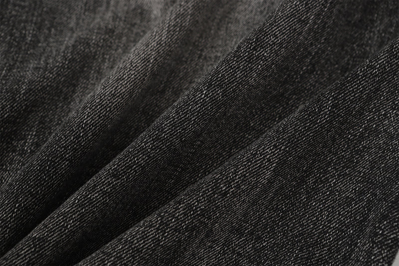 Jean baggy noir déchiré – Pantalon en denim délavé à jambe large