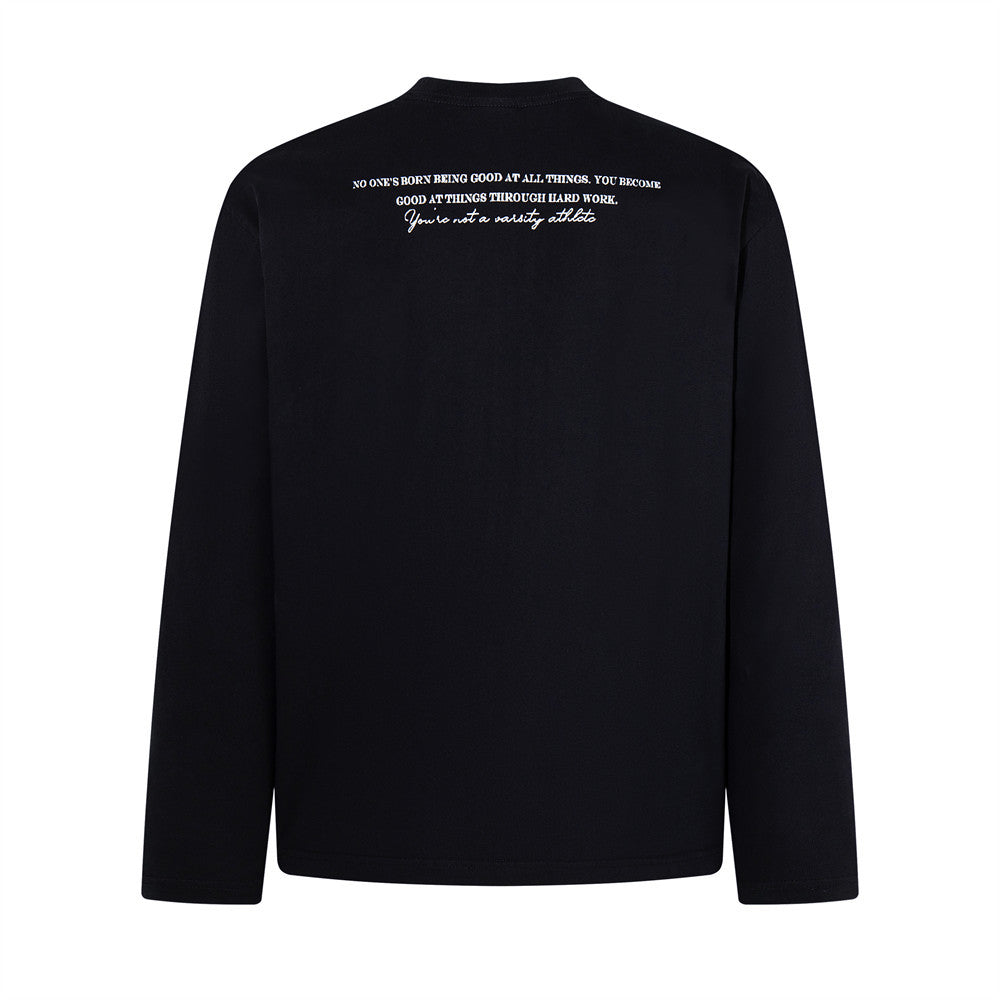 T-shirt manches longues à imprimé art abstrait – Col rond oversize graphique