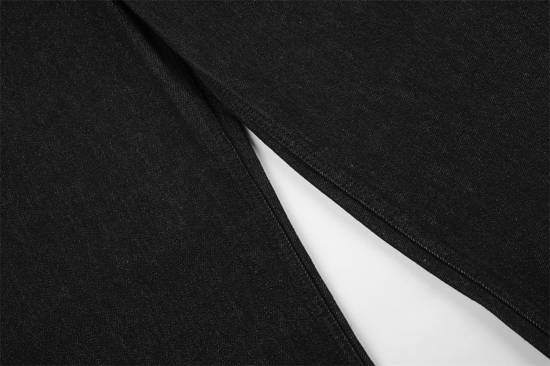 Wide-Leg Raw Denim Jeans – Relaxed Straight Fit