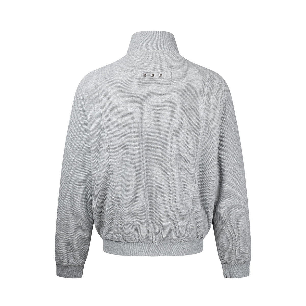 Blouson bomber en maille gaufrée délavée à l’acide avec rivets métalliques