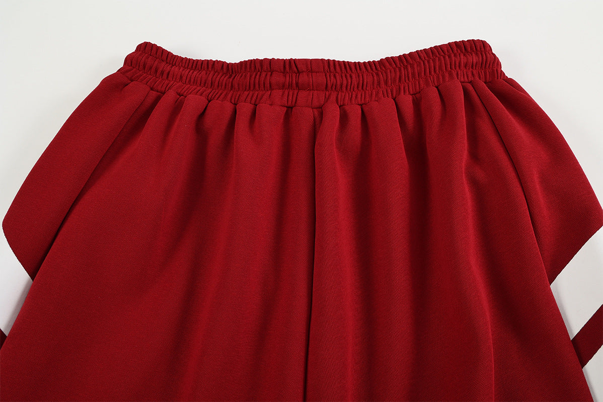 Pantalon de survêtement à jambes larges, rayures diagonales et lettrage – Coupe droite street