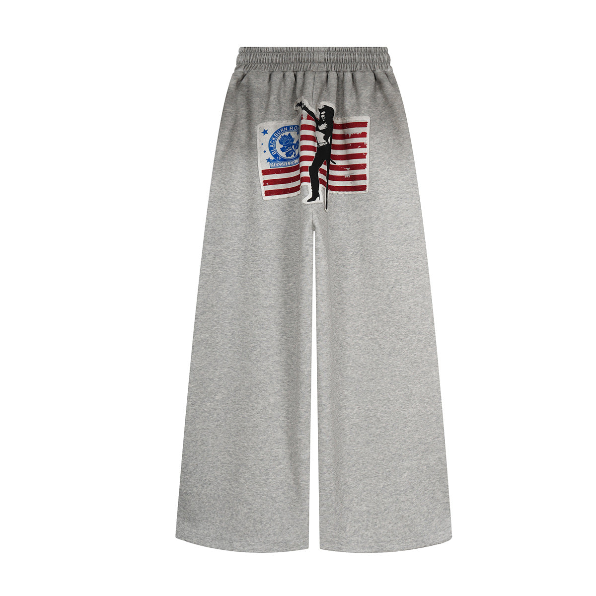 Sweatpants mit weitem Bein, Retro-Grafikpatch und geradem Schnitt