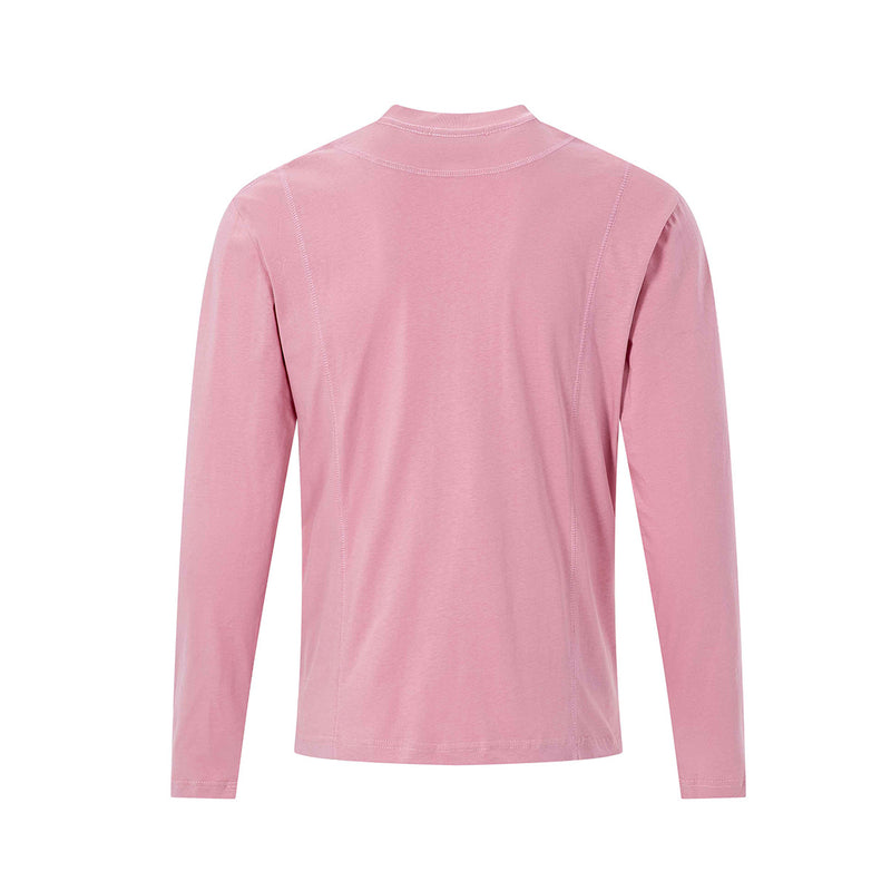 Langarm-Graphic-T-Shirt – Mancy-Trouble-Kreuzprint, Mockneck, Slim Fit