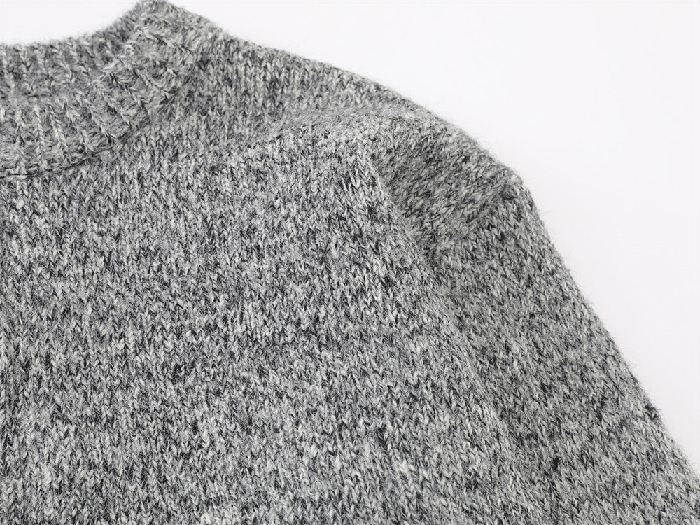 Pull homme demi-zip – Maille chinée et coupe décontractée