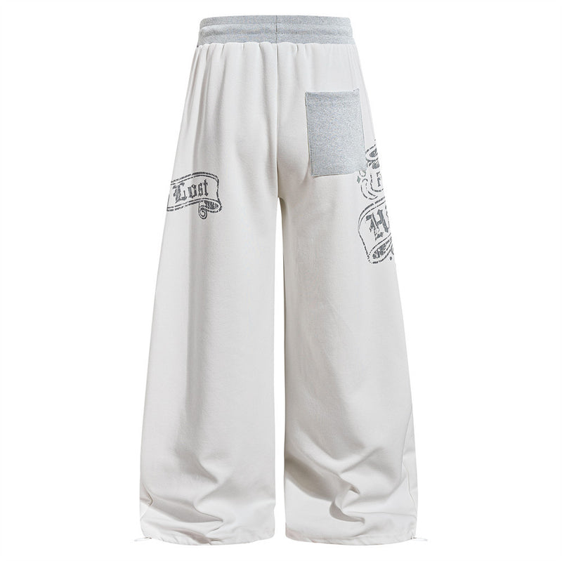 Gothic Graphic Wide-Leg Sweatpants – Men's Oversized Hip-Hop Street Pants with