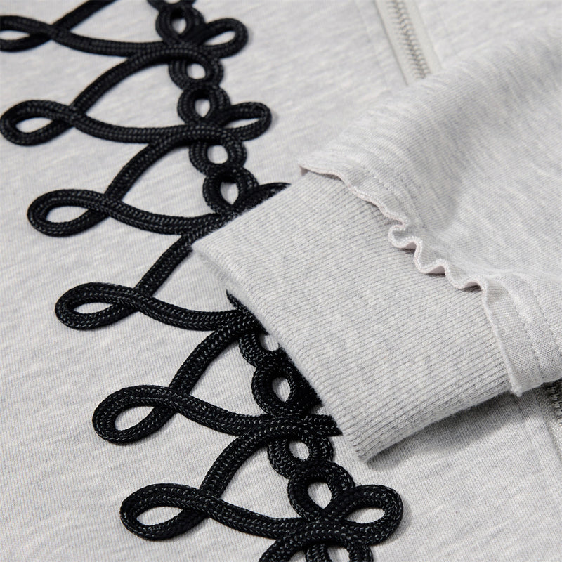 Oversized Zip-Up Hoodie Men – Rope Lace Detail Wide-Leg Sweatpants Set