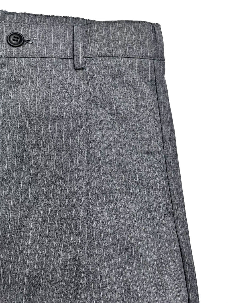 Pantalones de vestir de pierna ancha con raya diplomática – Pantalones plisados de corte recto para hombre