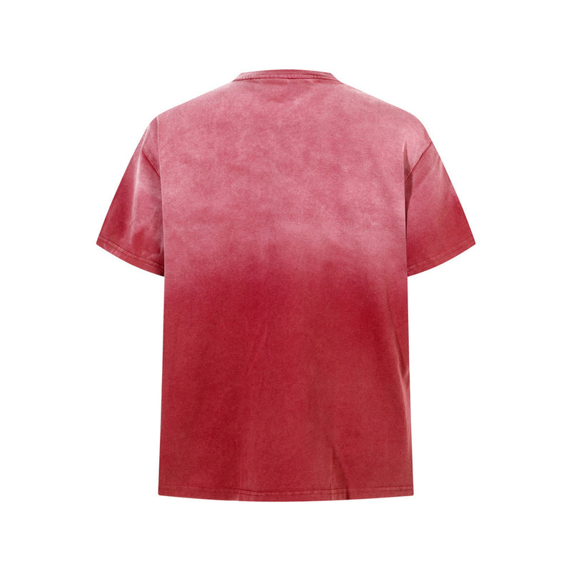Acid Wash Vintage Oversized T-Shirt – Gradient Spray Dye Crewneck Tee