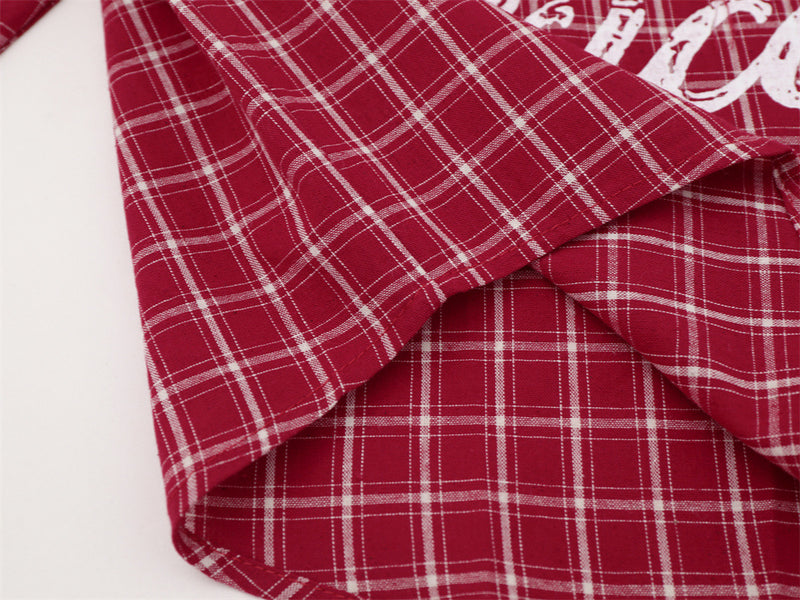 Camisa de cuadros de manga larga para hombre – Estampado gráfico desgastado, corte holgado