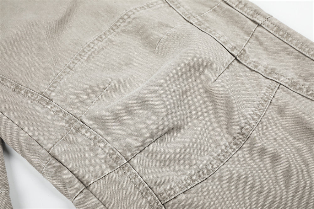 Wide-Leg Cargo Pants – Vintage Washed Deconstructed Panelled Trousers