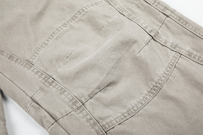 Wide-Leg Cargo Pants – Vintage Washed Deconstructed Panelled Trousers
