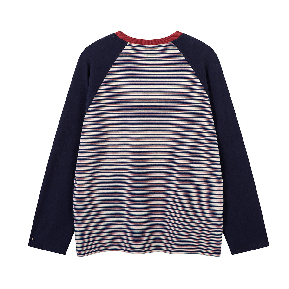 Striped Raglan Long Sleeve Shirt – Colorblock Contrast Sleeve Crewneck Tee