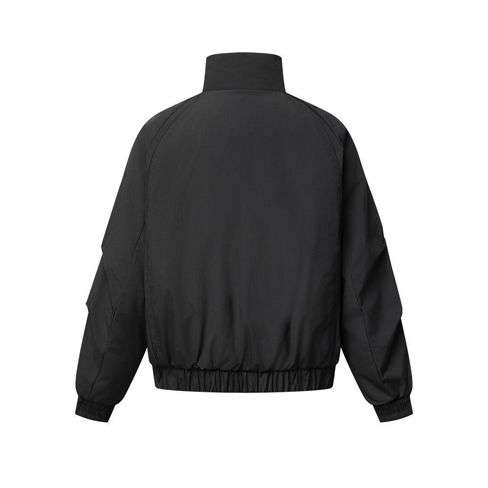 Herrenjacke mit Oversize-Stehkragen und Wattierung – Doppelreißverschluss