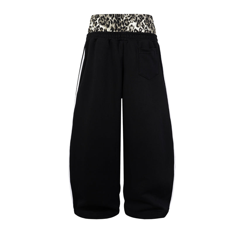 Ace Unicorn Zip-Up Hoodie & Wide-Leg Sweatpants Set with Leopard-Print Lining