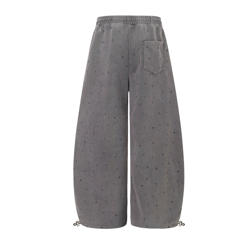 Wide-Leg Star & Stripe Sweatpants – Baggy Washed Fleece Pants