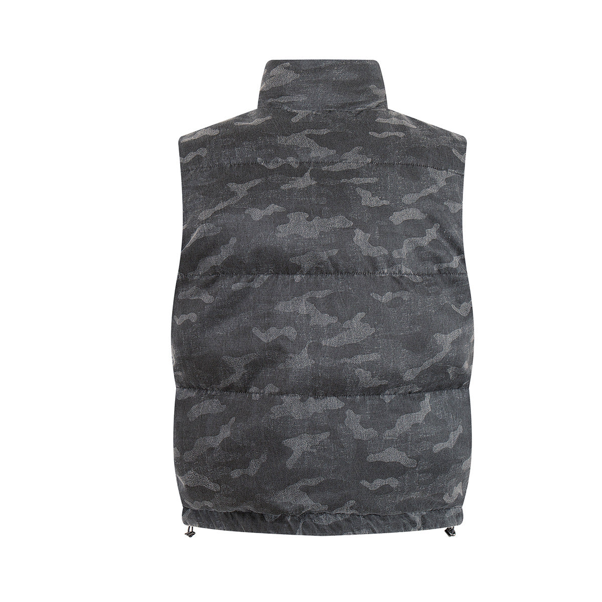 Camo Puffer Vest Men's Sleeveless Padded Gilet with Stand Collar