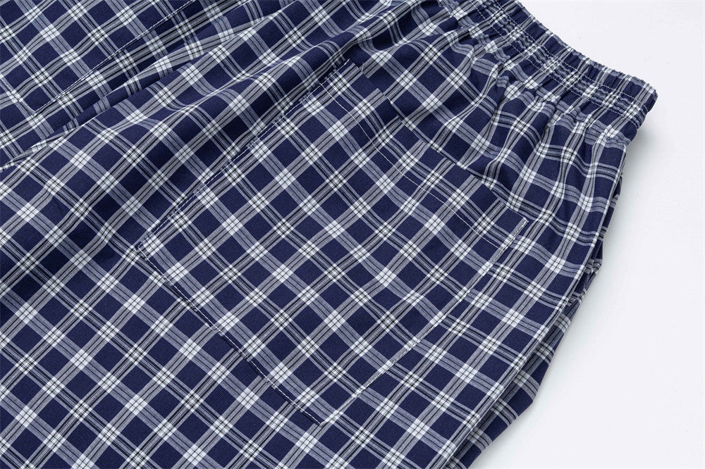 Plaid Wide-Leg Pants with Apron Overlay – Relaxed Fit Japanese Streetwear