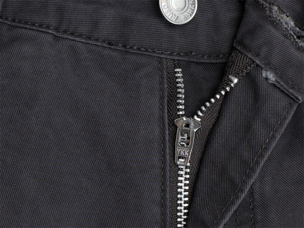Wide-Leg Cargo Pants with Studded Multi-Pocket Detail in Dark Grey