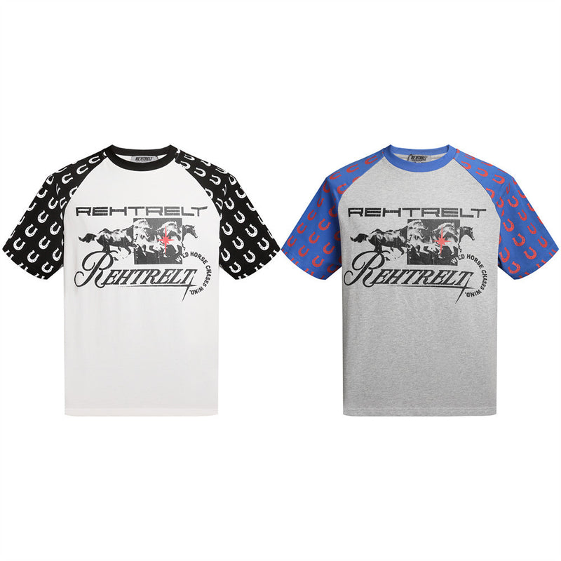 Wild Horse Graphic Colorblock Raglan T-Shirt