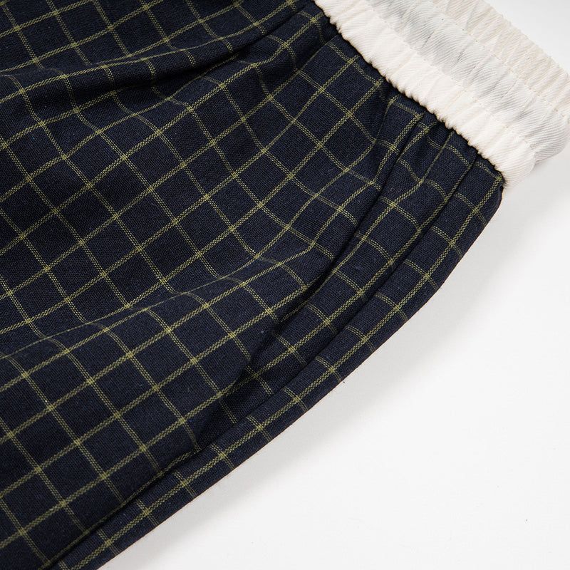 Contrast Pocket Plaid Wide-Leg Pants – Relaxed Fit Streetwear Trousers