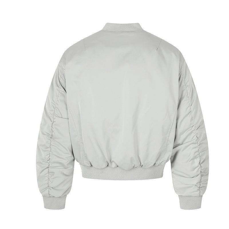 Padded Bomber Jacket with Chest Buckle Strap – Men's Oversized Flight Jacket