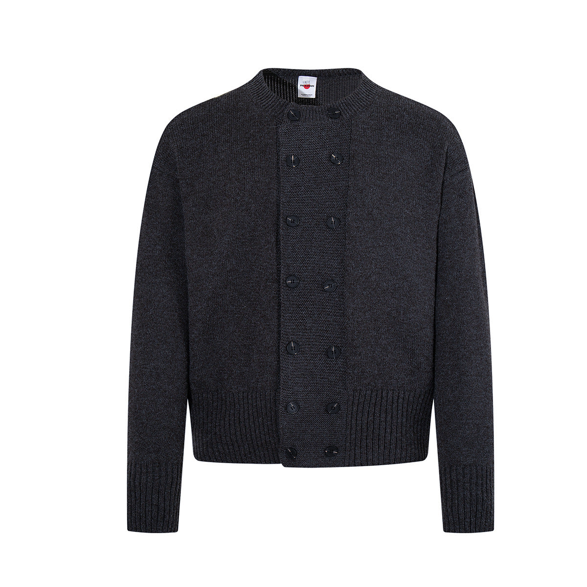 Double-Breasted Knit Cardigan Sweater – Relaxed Vintage Style