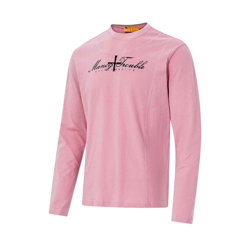 Langarm-Graphic-T-Shirt – Mancy-Trouble-Kreuzprint, Mockneck, Slim Fit