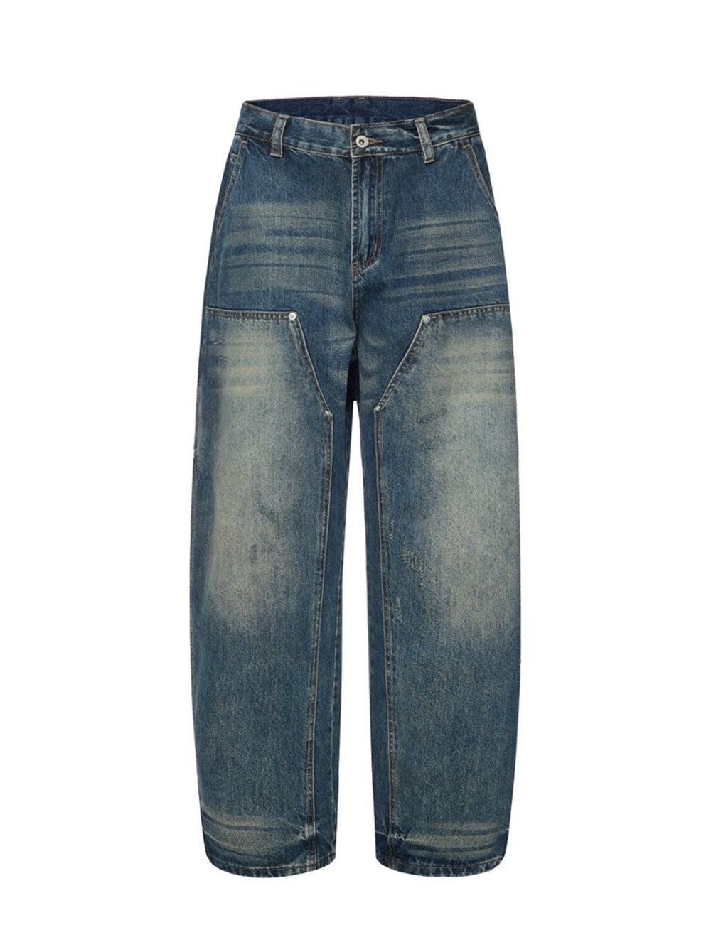 Men's Baggy Carpenter Jeans – Vintage Washed Wide-Leg Denim