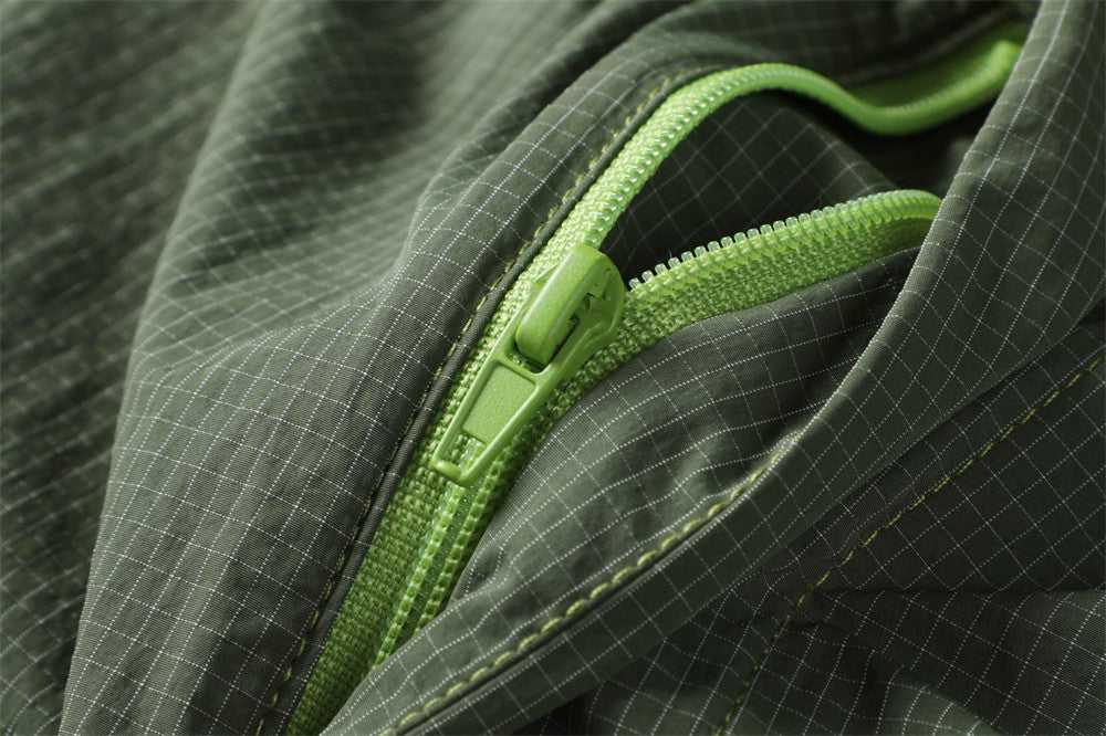 Men's Outdoor Nylon Track Pants with Belt — Contrast Stitch Wide-Leg Casual