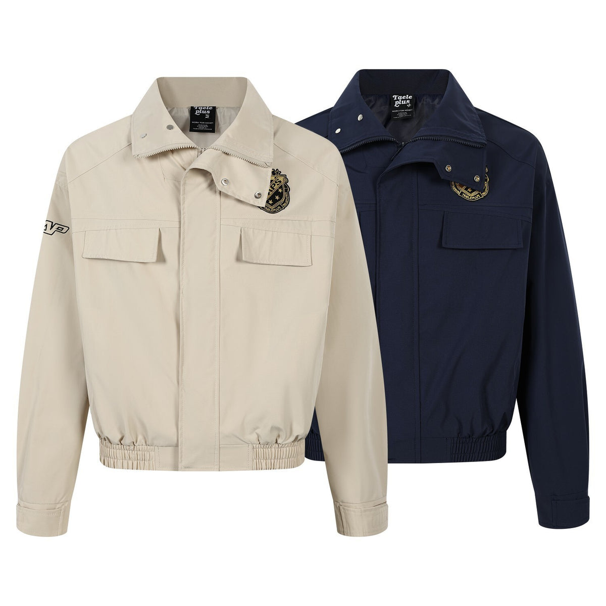 Oversized Harrington Jacket with Embroidered Badge Patch
