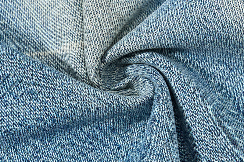 Wide Leg Baggy Jeans – Men's Vintage Washed Light Blue Straight Fit Denim